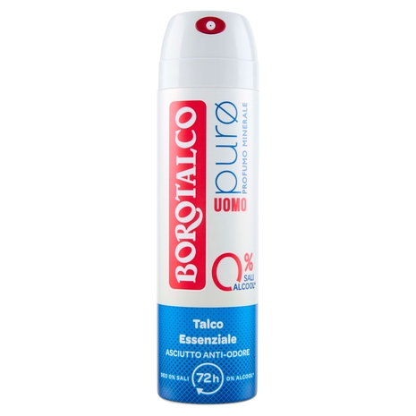 Borotalco purø Uomo Profumo di Minerale Deo 0% Sali 150 ml